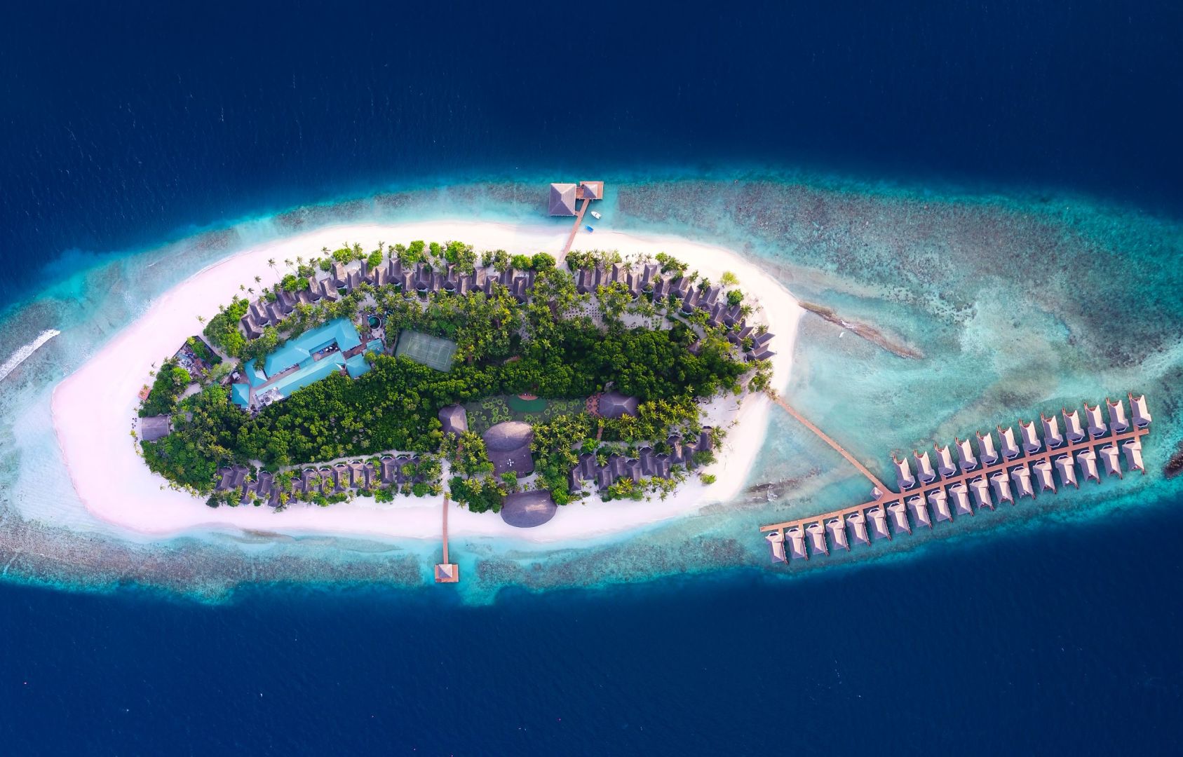 Malediven Dreamland The Unique_sea Lake Resort Spa Aussicht